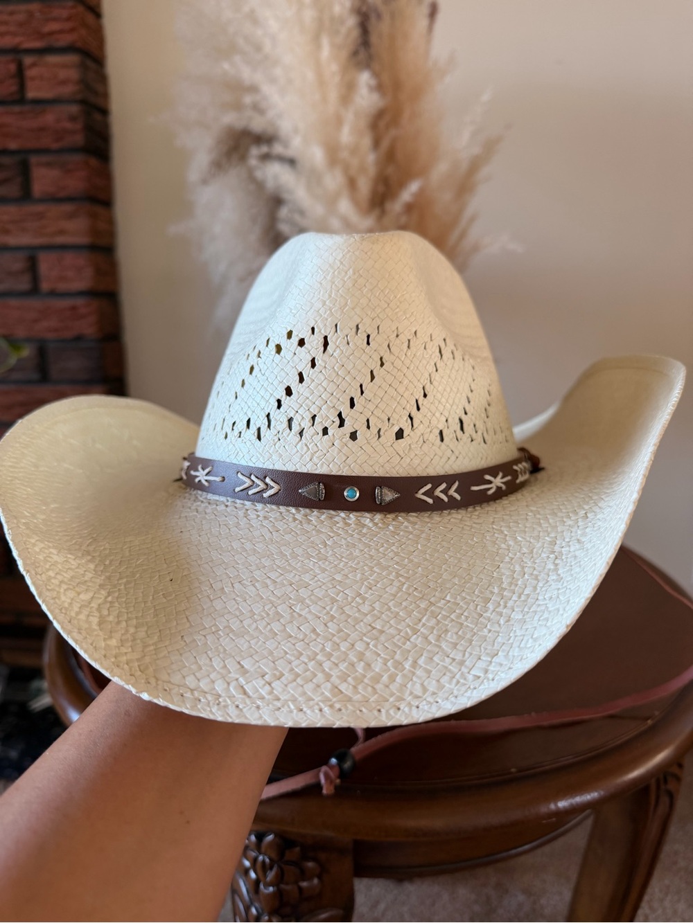 NEW STETSON SANTA FE STRAW COWBOY HAT SIZE M